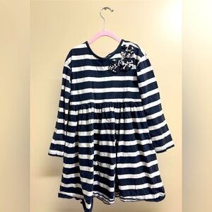 NWOT Tea Collection Long Sleeved Striped Flower Dress